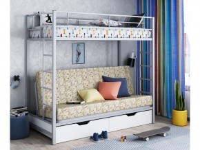 Двухъярусная кровать с диваном Мадлен ЯЯ Серый-пифагор в Алапаевске - alapaevsk.magazinmebel.ru | фото