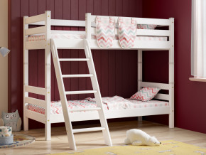 Двухъярусная кровать Соня вариант 10 с наклонной лестницей белая в Алапаевске - alapaevsk.magazinmebel.ru | фото