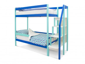 Двухъярусная кровать Svogen с бортиком мятно-синий в Алапаевске - alapaevsk.magazinmebel.ru | фото