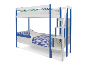 Двухъярусная кровать Svogen с бортиком синий-белый в Алапаевске - alapaevsk.magazinmebel.ru | фото