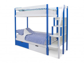 Двухъярусная кровать Svogen с ящиками сине-белый в Алапаевске - alapaevsk.magazinmebel.ru | фото