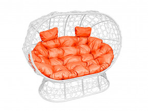 Кокон Лежебока на подставке с ротангом оранжевая подушка в Алапаевске - alapaevsk.magazinmebel.ru | фото
