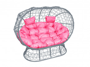 Кокон Лежебока на подставке с ротангом розовая подушка в Алапаевске - alapaevsk.magazinmebel.ru | фото