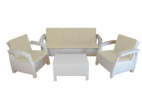 Комплект уличной мебели Yalta Premium Terrace Triple Set белый в Алапаевске - alapaevsk.magazinmebel.ru | фото