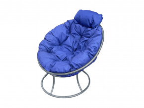 Кресло Папасан мини без ротанга синяя подушка в Алапаевске - alapaevsk.magazinmebel.ru | фото