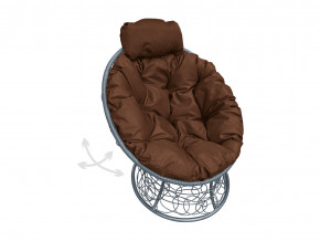 Кресло Папасан мини пружинка с ротангом коричневая подушка в Алапаевске - alapaevsk.magazinmebel.ru | фото