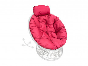 Кресло Папасан мини пружинка с ротангом красная подушка в Алапаевске - alapaevsk.magazinmebel.ru | фото