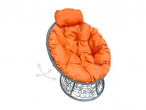 Кресло Папасан мини пружинка с ротангом оранжевая подушка в Алапаевске - alapaevsk.magazinmebel.ru | фото - изображение 1