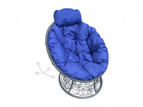 Кресло Папасан мини пружинка с ротангом синяя подушка в Алапаевске - alapaevsk.magazinmebel.ru | фото
