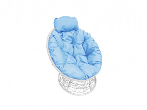 Кресло Папасан мини с ротангом голубая подушка в Алапаевске - alapaevsk.magazinmebel.ru | фото