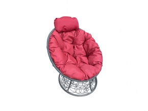 Кресло Папасан мини с ротангом красная подушка в Алапаевске - alapaevsk.magazinmebel.ru | фото