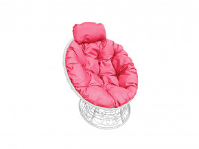 Кресло Папасан мини с ротангом розовая подушка в Алапаевске - alapaevsk.magazinmebel.ru | фото