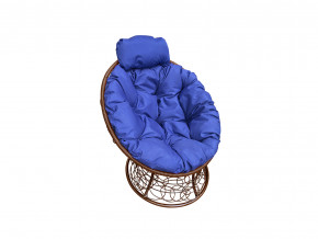 Кресло Папасан мини с ротангом синяя подушка в Алапаевске - alapaevsk.magazinmebel.ru | фото - изображение 1
