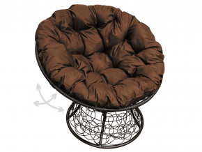 Кресло Папасан пружинка с ротангом коричневая подушка в Алапаевске - alapaevsk.magazinmebel.ru | фото