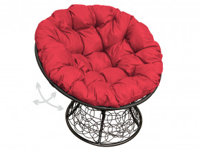 Кресло Папасан пружинка с ротангом красная подушка в Алапаевске - alapaevsk.magazinmebel.ru | фото