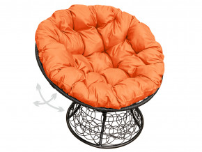 Кресло Папасан пружинка с ротангом оранжевая подушка в Алапаевске - alapaevsk.magazinmebel.ru | фото