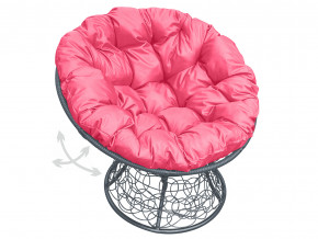 Кресло Папасан пружинка с ротангом розовая подушка в Алапаевске - alapaevsk.magazinmebel.ru | фото