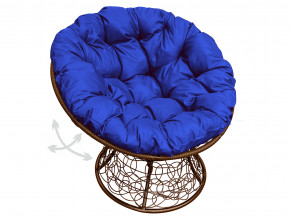 Кресло Папасан пружинка с ротангом синяя подушка в Алапаевске - alapaevsk.magazinmebel.ru | фото
