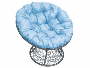 Кресло Папасан с ротангом голубая подушка в Алапаевске - alapaevsk.magazinmebel.ru | фото