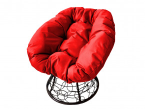 Кресло Пончик с ротангом красная подушка в Алапаевске - alapaevsk.magazinmebel.ru | фото