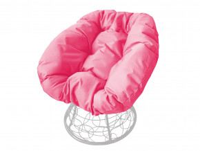 Кресло Пончик с ротангом розовая подушка в Алапаевске - alapaevsk.magazinmebel.ru | фото