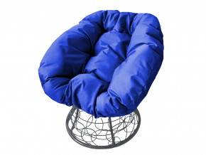 Кресло Пончик с ротангом синяя подушка в Алапаевске - alapaevsk.magazinmebel.ru | фото