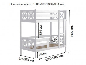 Кровать 2-х ярусная Аист-2 Классика белый 1600х800 мм в Алапаевске - alapaevsk.magazinmebel.ru | фото - изображение 2