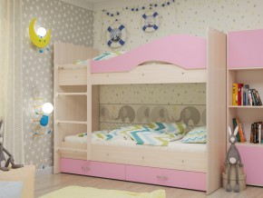 Кровать 2-х ярусная Мая с ящиками на латофлексах розовая в Алапаевске - alapaevsk.magazinmebel.ru | фото