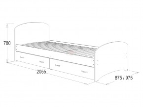 Кровать-6 одинарная с 2-мя ящиками 800*2000 млечный дуб в Алапаевске - alapaevsk.magazinmebel.ru | фото - изображение 2