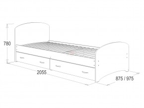 Кровать-6 одинарная с 2-мя ящиками 800*2000 венге в Алапаевске - alapaevsk.magazinmebel.ru | фото - изображение 2