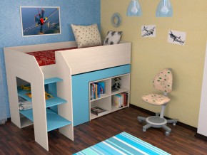 Кровать чердак Теремок 2 Голубой в Алапаевске - alapaevsk.magazinmebel.ru | фото