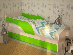Кровать детская Максимка млечный дуб-лайм в Алапаевске - alapaevsk.magazinmebel.ru | фото