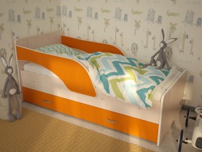 Кровать детская Максимка млечный дуб-оранж в Алапаевске - alapaevsk.magazinmebel.ru | фото