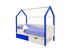 Кровать-домик мягкий Svogen с ящиками сине-белый в Алапаевске - alapaevsk.magazinmebel.ru | фото