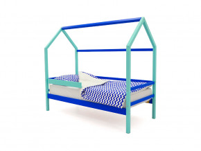 Кровать-домик Svogen с бортиком мятно-синий в Алапаевске - alapaevsk.magazinmebel.ru | фото - изображение 1