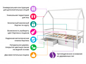 Кровать-домик Svogen с ящиками и бортиком бежевый в Алапаевске - alapaevsk.magazinmebel.ru | фото - изображение 2