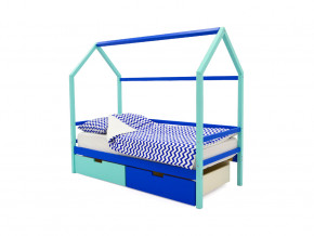 Кровать-домик Svogen с ящиками мятно-синий в Алапаевске - alapaevsk.magazinmebel.ru | фото