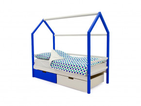 Кровать-домик Svogen с ящиками сине-белый в Алапаевске - alapaevsk.magazinmebel.ru | фото