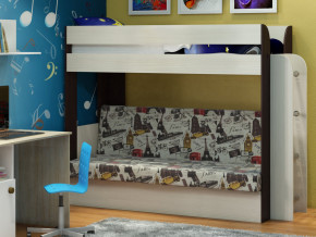 Кровать двухъярусная Карамель 75 венге ткань биг бен в Алапаевске - alapaevsk.magazinmebel.ru | фото