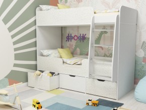 Кровать двухъярусная Малыш двойняшка белый феритейл в Алапаевске - alapaevsk.magazinmebel.ru | фото