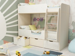 Кровать двухъярусная Малыш двойняшка дуб молочный-феритейл в Алапаевске - alapaevsk.magazinmebel.ru | фото