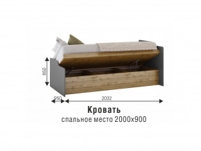 Кровать Харви белый/вотан в Алапаевске - alapaevsk.magazinmebel.ru | фото - изображение 3