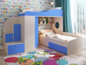 Кровать Кадет 2 Дуб молочный-голубой в Алапаевске - alapaevsk.magazinmebel.ru | фото - изображение 1