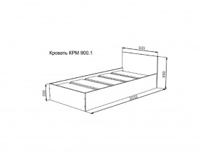 Кровать Мори КРМ 900.1 графит в Алапаевске - alapaevsk.magazinmebel.ru | фото - изображение 2