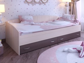 Кровать с выкатными ящиками Дуб молочный-Бодего в Алапаевске - alapaevsk.magazinmebel.ru | фото