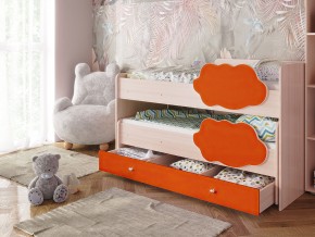 Кровать Соник с ящиком млечный дуб-оранж в Алапаевске - alapaevsk.magazinmebel.ru | фото