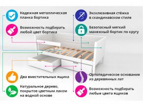 Кровать-тахта мягкая Svogen с ящиками и бортиком синий в Алапаевске - alapaevsk.magazinmebel.ru | фото - изображение 3