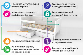 Кровать-тахта Svogen мягкая с ящиками и бортиком с фото белый/львята в Алапаевске - alapaevsk.magazinmebel.ru | фото - изображение 2