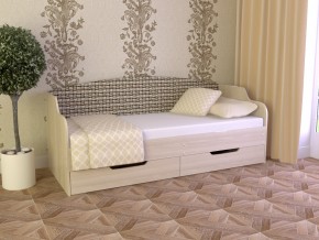 Кровать Юниор Тип 2 Микровелюр-плетенка светлая 800х1600 в Алапаевске - alapaevsk.magazinmebel.ru | фото
