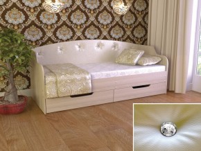 Кровать Юниор Тип 2 шимо светлый/белый перламутр 800х1600 в Алапаевске - alapaevsk.magazinmebel.ru | фото